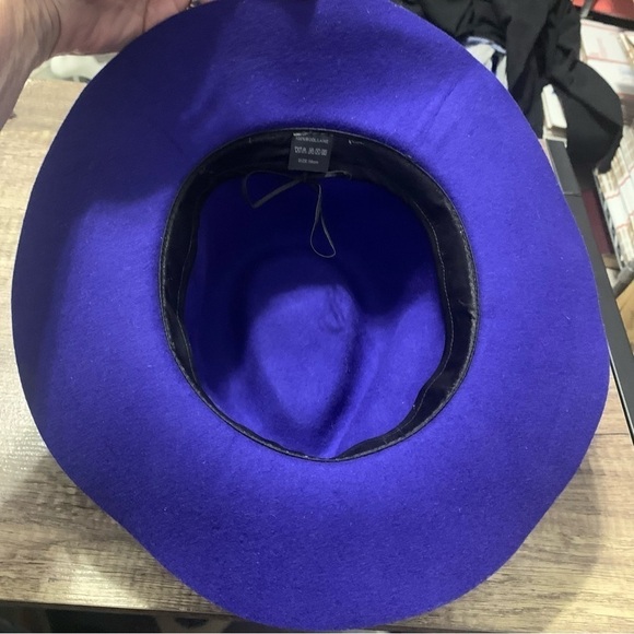 Women’s Colbalt Blue Wide Brim 100% Wool 56 cm Hat - Picture 6 of 11